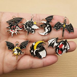 10pcs Enamel Dragon Charms
