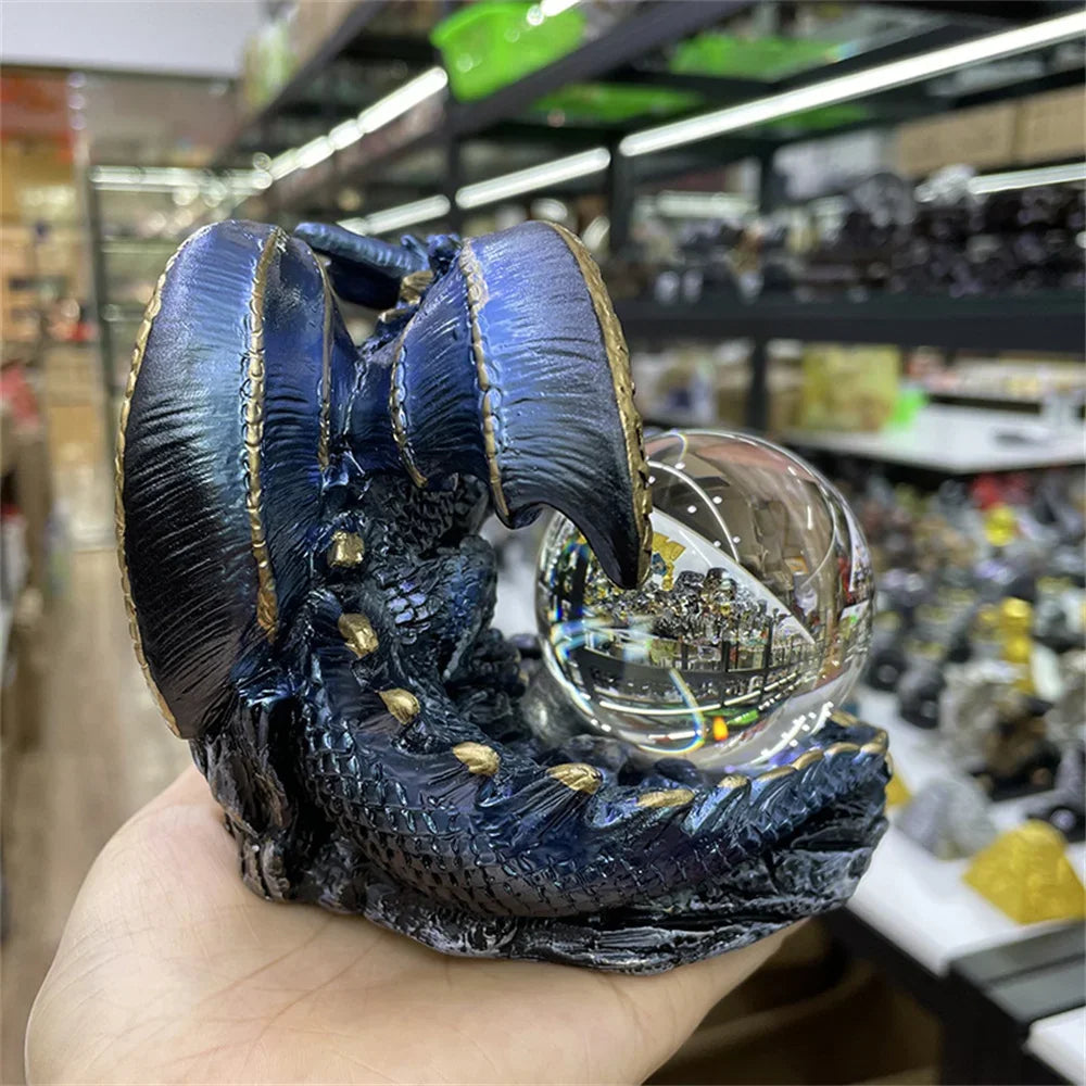 Giant Dragon Guardian on Crystal Ball Figurine – Retro Display Ornament for Office, Desk & Cabinet Decor - Image 4