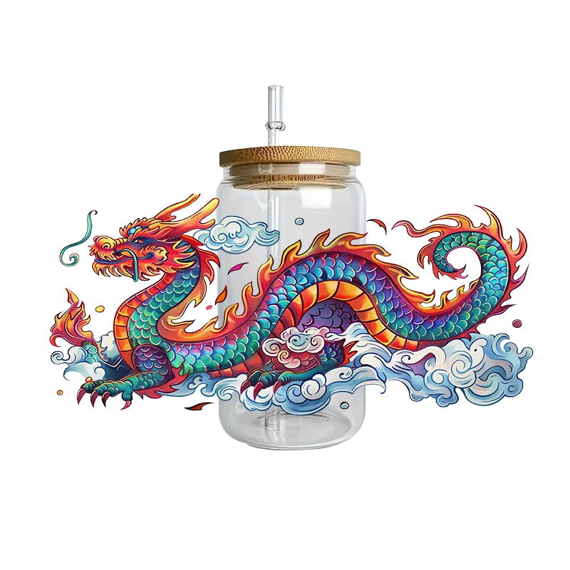 3D Fantasy Dragon Art UV DTF Cup Wrap Sticker – Waterproof Crystal Label for DIY Glass & Tumbler Decoration - Image 19
