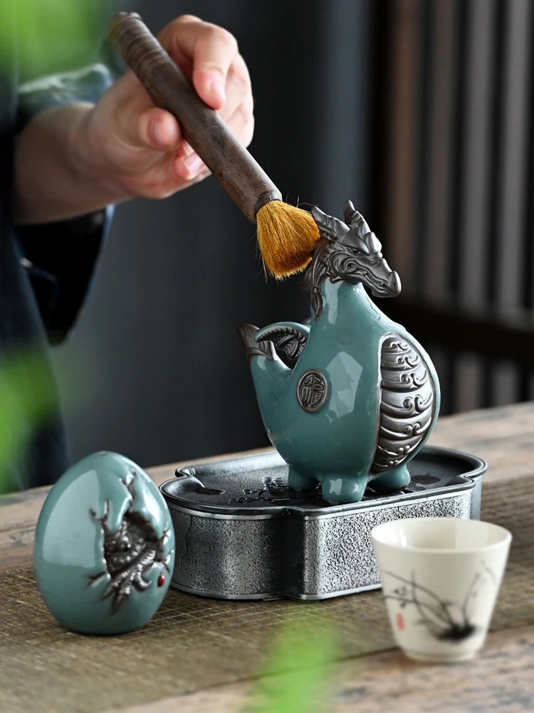 Creative Dragon Decoration Ceramic Lucky Mascot – Living Room, Wine Cabinet & Office Desktop Zodiac Dragon Ornament - Image 3