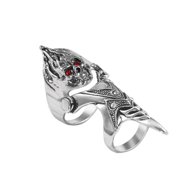 Exaggerated Vintage Dragon Knuckle Ring - Image 7