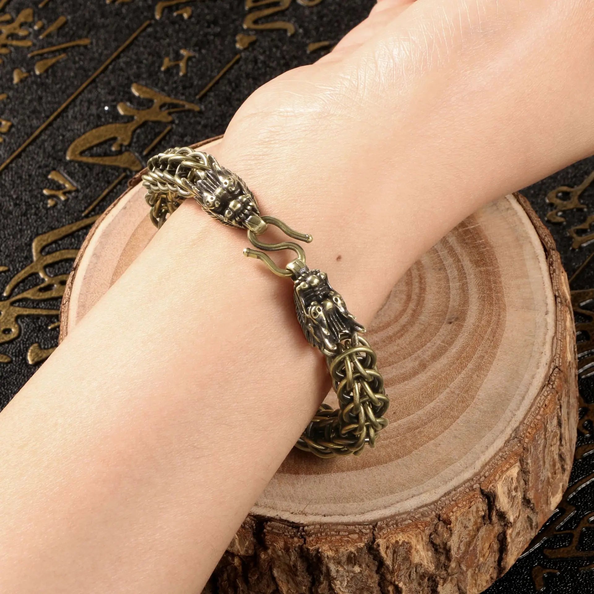 Creative Vintage Brass Dragon Bracelet - Image 5